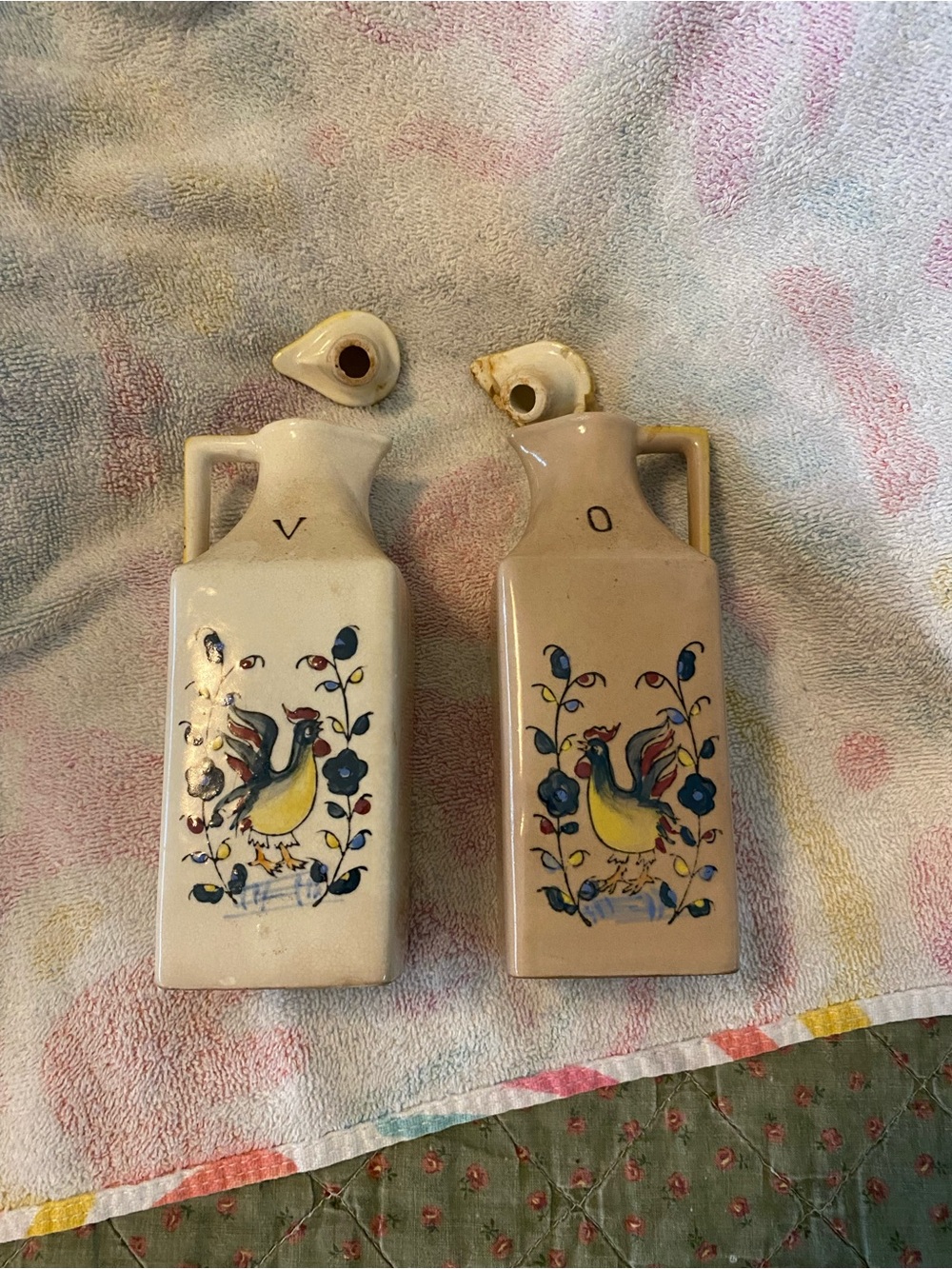 Vintage oil vinegar carafes